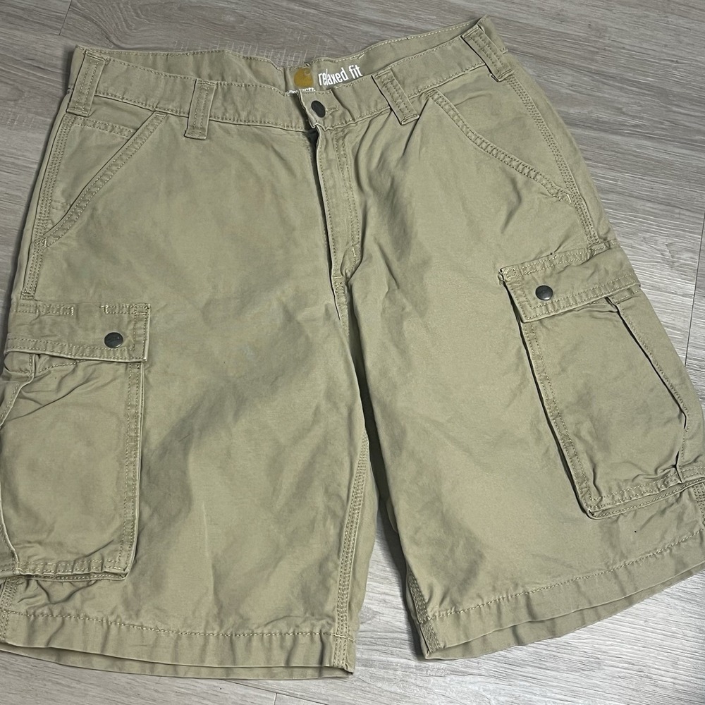 Carhartt Cargo Shorts Mens 34(Fits32) Beige Hiking Camping Outdoors Casual‎